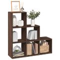 vidaXL Knižnica 3-poschodová hnedý dub 99x29x99 cm kompozitné drevo