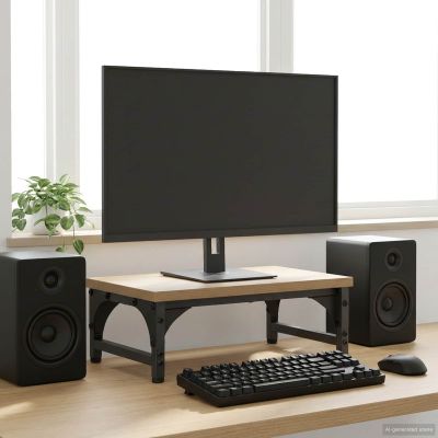 vidaXL Stojan na monitor Dub artisan 37 x 23 x 14 cm Kompozitné drevo