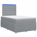 vidaXL LED boxspring posteľ s matracom Svetlosivá 120 x 190 cm Látka
