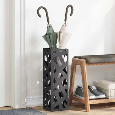 vidaXL Stojan na slnečník s úložiskom Čierna 15,5 x 15,5 x 49 cm Kov