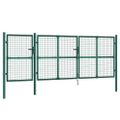 vidaXL Pletená záhradná brána zelená 400x125 cm pozinkovaná oceľ