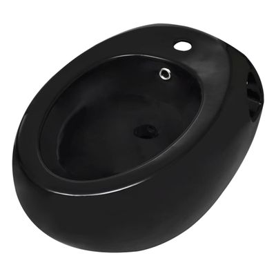 Čierný keramický závesný bidet