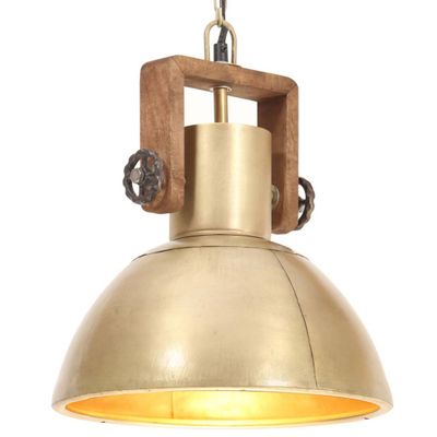 vidaXL Industriálna závesná lampa 25 W mosadzná 30 cm okrúhla E27