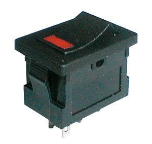 Prepínač kolískový     2pol./4pin  ON-OFF 250V/3A LED červený