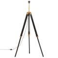 vidaXL Lampa na statíve čierna a zlatá 141 cm teakový masív