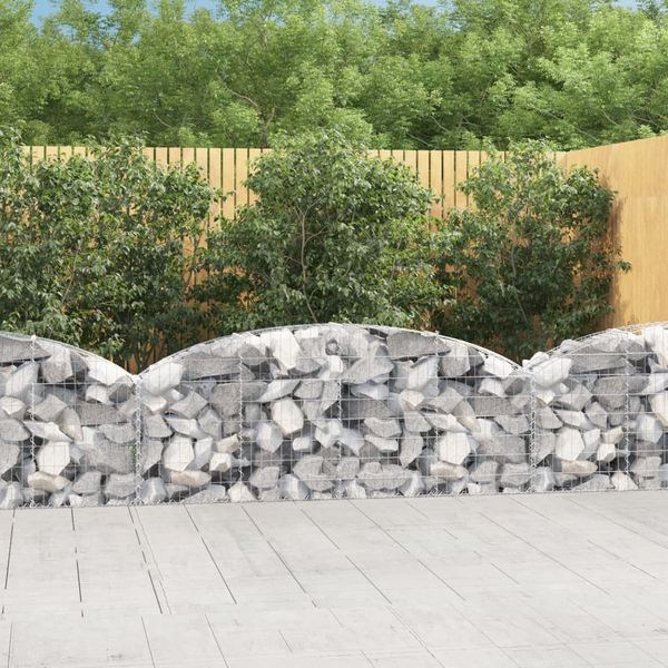 vidaXL Oblúkový gabionový kôš 200x30x60/80 cm pozinkované železo
