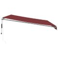 vidaXL Automaticky zaťahovacia markíza s LED vínová 450x350 cm
