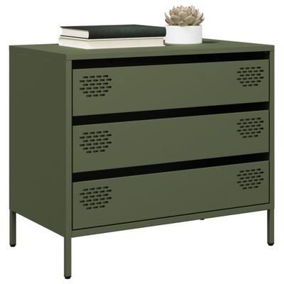vidaXL Komoda olivovozelená 68x39x58,5 cm oceľ valcovaná za studena