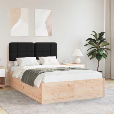 vidaXL Rám postele s čalúneným čelom Čierna 120 x 200 cm