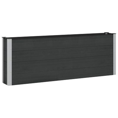 vidaXL Vyvýšený záhradný záhon Čierna 200 x 30 x 72 cm WPC a hliník