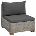 vidaXL Stredná sofa s vankúšmi GENDT Prírodný ratan Kubu šedá
