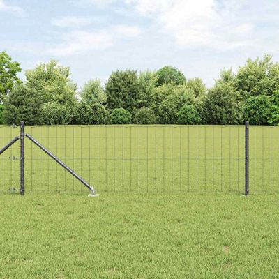 vidaXL Európsky plot s hrotmi 25 x 0,8 m PVC potiahnutá oceľ Sivá