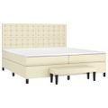 vidaXL Boxspring posteľ s matracom krémová 200x200 cm umelá koža