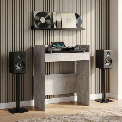 vidaXL DJ stôl Betónovo sivá 62 x 45 x 102 cm Kompozitné drevo