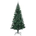 vidaXL Umelý predsvietený vianočný stromček Zelená 240 cm PVC a kov