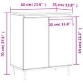 vidaXL Komoda sivý dub sonoma 60x35x70 cm spracované drevo