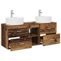 vidaXL Set kabinetov do kúpeľne 3 ks Staré drevo 49,5 x 44,5 x 65 cm