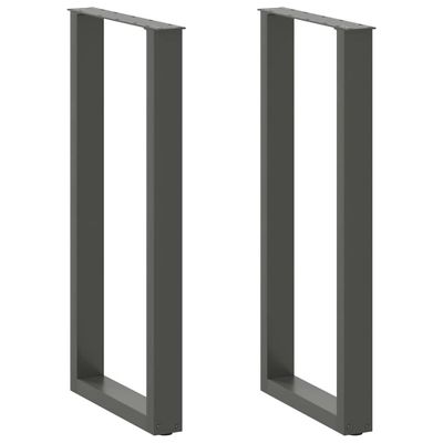 vidaXL Nohy barového stola v tvare U, 2 ks, antracitové, 40 x (100-101) cm, oceľ