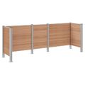 vidaXL Plot pre odpadkový kôš Hnedá 315 x 85 x 115 cm Hliník a WPC