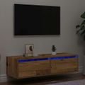 vidaXL TV skrinka s LED svetlami staré drevo 100X35,5x25 cm