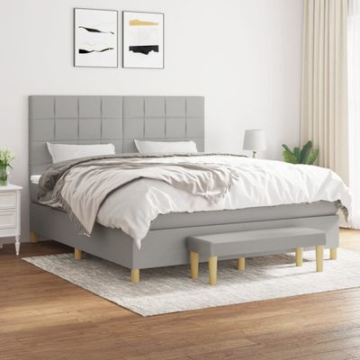 vidaXL Boxspring posteľ s matracom svetlosivá 100x200 cm látka
