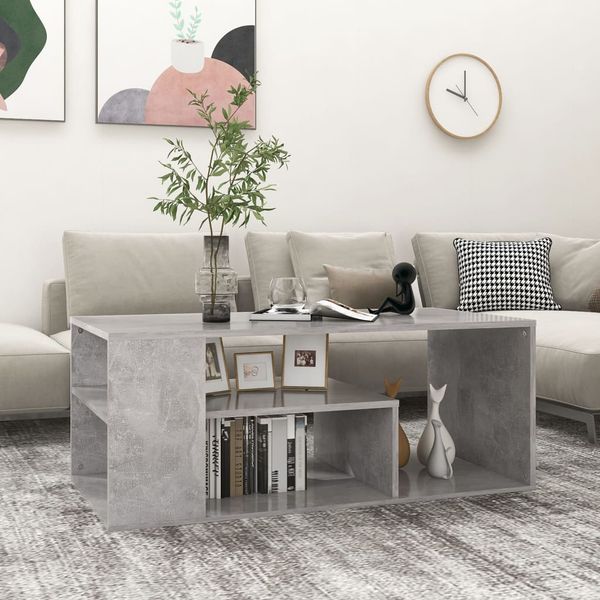 vidaXL Konferenčný stolík, betónovo sivý 100x50x40cm, kompozitné drevo