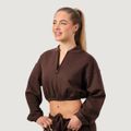 Dámska mikina Zip-Up NEO Mocha - GymBeam, veľkosť M, 40.3% modal, 39.8% cotton, 15.2% polyester, 4.7% elastane