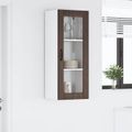 vidaXL Nástenný sklenený kabinet LUCCA Hnedý dub 40 x 31 x 100 cm