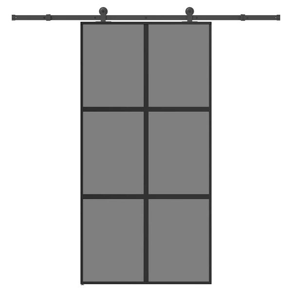 vidaXL Posuvné dvere s kovaním tvrdené sklo a hliník úzke 102,5x205 cm