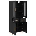 vidaXL Highboard Čierny dub 69,5 x 34 x 180 cm Kompozitné drevo