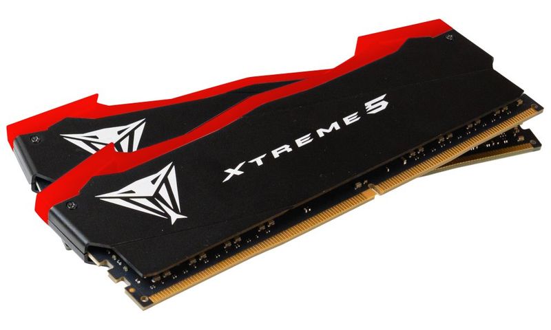 Patriot Viper Xtreme 5/DDR5/32GB/7600MHz/CL36/2x16GB/Black Operacní pamet, DDR5, 32GB (2× 16GB kit), 7600MHz, CL36, s chladicem, cerno-cervená