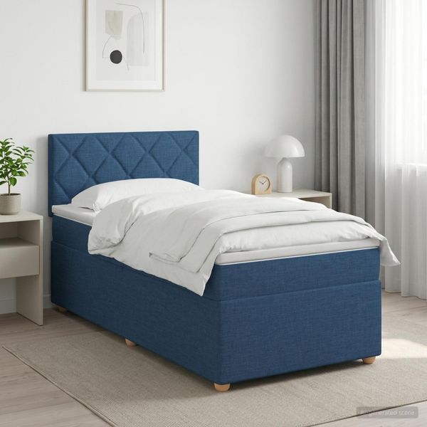vidaXL Posteľ boxspring s matracom Modrá 80 x 200 cm Látka
