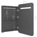 vidaXL LED kúpeľňová zrkadlová skrinka žiarivá sivá 60x11x80 cm