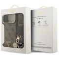 Guess 4G Triangle Logo & Big Strap Metal Buttons MagSafe puzdro pre iPhone 17 Pro Max hnedá