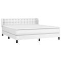 vidaXL Boxspring posteľ s matracom biela 180x200 cm umelá koža