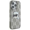 Puzdro Karl Lagerfeld pre iPhone 16 Pro 6,3" KLHCP16LHKLPKHK čierne Hard IML Karl Head Elektrolyticky pokovované