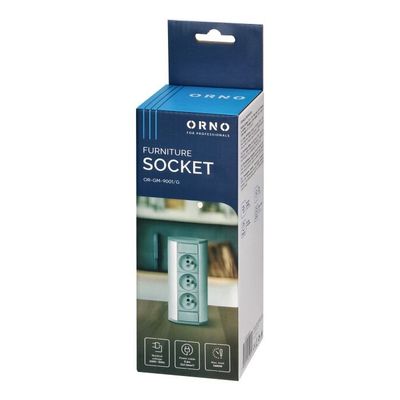 Povrchová zásuvka ORNO OR-GM-9001/G, rohové púzdro, 3x zásuvka, farba strieborná Povrchová zásuvka ORNO OR-GM-9001/G, rohové pouzdro, 3x zásuvka, farba strieborná
