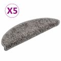 vidaXL Schodové rohože 5 ks 56x17x3 cm sivé, polkruhové