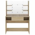 vidaXL Toaletný stolík s LED svetlami 100x40x135 cm MDF dubový
