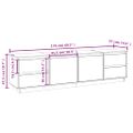 vidaXL TV skrinka sivá 176x37x47,5 cm masívna borovica