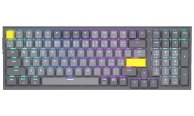 Endorfy mechanická klávesnice Celeris 1800 / BT / USB / bezdrát / MacOS kompatibilní / sidetune / US layout Klávesnice, herní, bezdrátová, mechanická, Endorfy Yellow by Gateron, US layout, ARGB, šedá