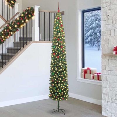 vidaXL Umelý vianočný stromček Zelená 270 cm PVC, oceľ a plast