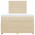 vidaXL Boxspring posteľ s matracom krémový 120x200 cm látka