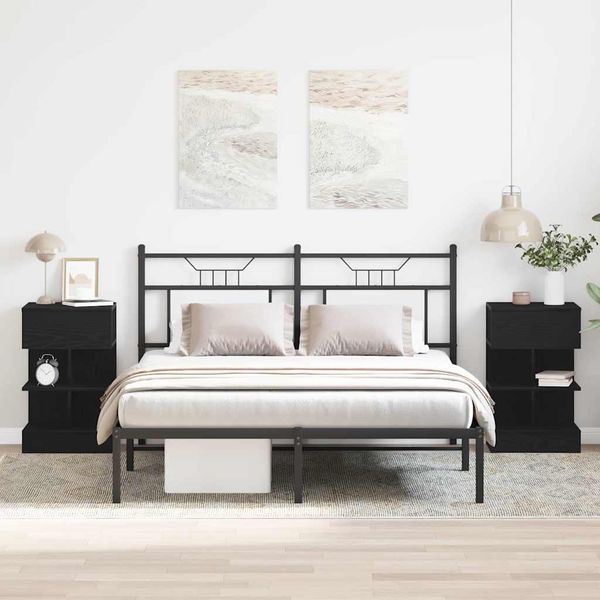 vidaXL Nočný stolík 2 pcs Čierny dub 40 x 35 x 65 cm Kompozitné drevo