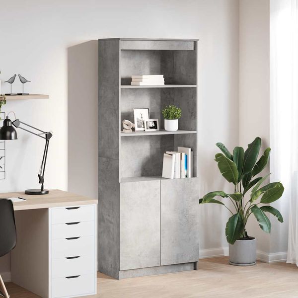 vidaXL Vysoká skrinka betónovo sivá 70x35x180 cm kompozitné drevo