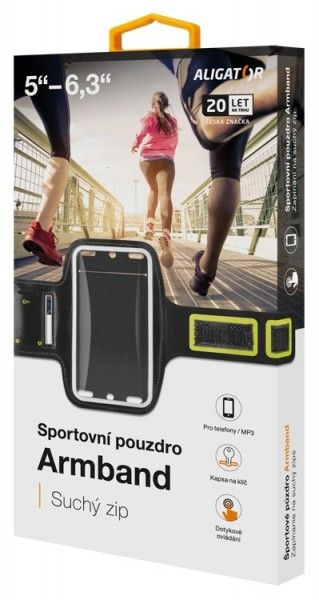 Športové púzdro ALIGATOR Armband čierno-žlté