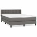vidaXL Boxspring posteľ s matracom sivá 140x190 cm umelá koža