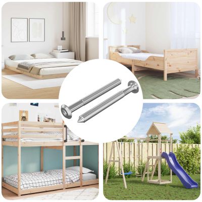 vidaXL Nábytkové skrutky 2 pcs Strieborná M6 x 60 mm Oceľ