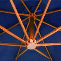 vidaXL Závesný záhradný slnečník+ tyč, azúrový 3,5x2,9m, jedľový masív