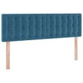 vidaXL Úložná posteľ s čelnou doskou Tmavomodrá 140 x 190 cm Zamat